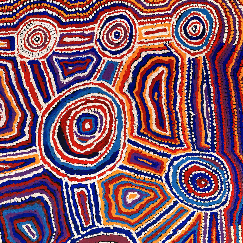Aboriginal Artwork by Jeani Napangardi Lewis, Mina Mina Jukurrpa - Ngalyipi, 91x91cm