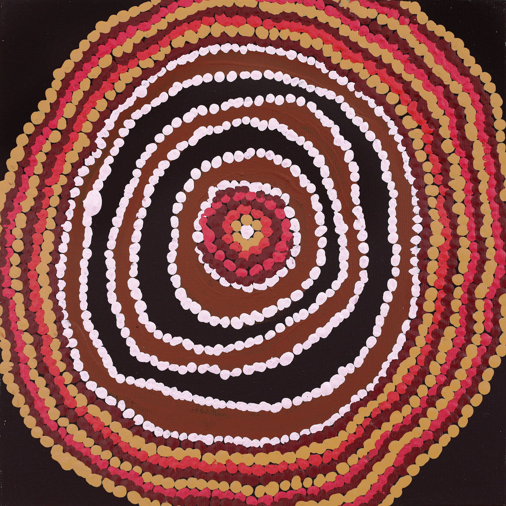 Aboriginal Artwork by Jeani Napangardi Lewis, Mina Mina Jukurrpa, 30x30cm