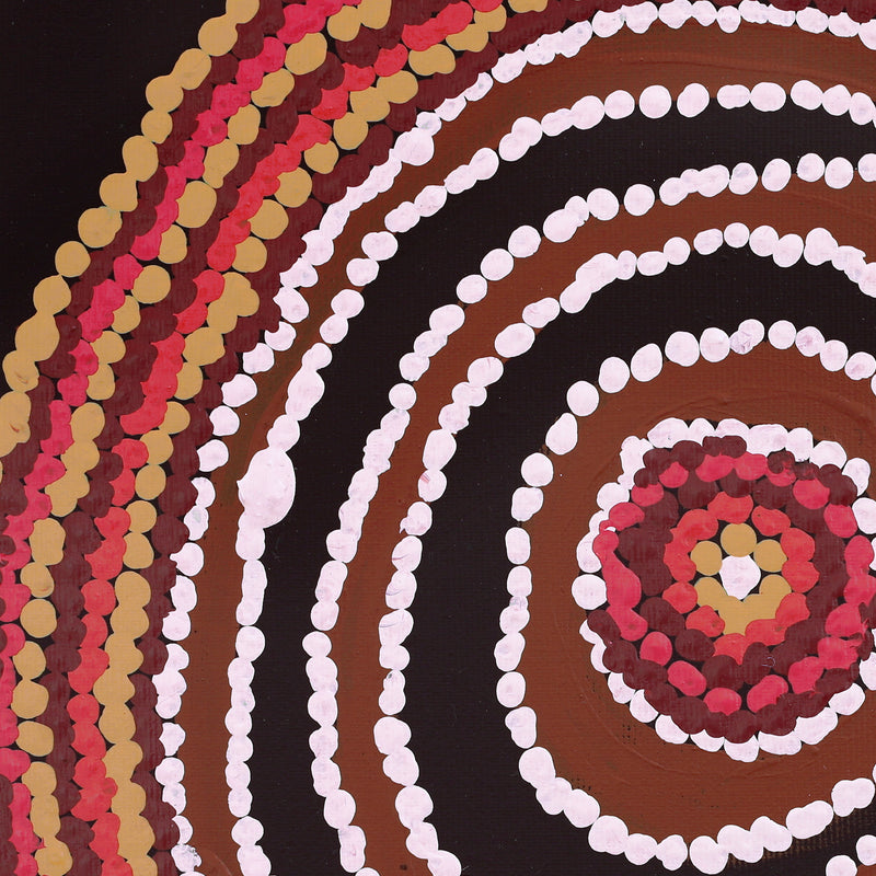 Aboriginal Artwork by Jeani Napangardi Lewis, Mina Mina Jukurrpa, 30x30cm