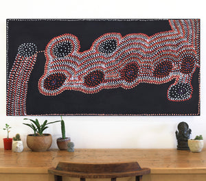 Aboriginal Art by Jeani Napangardi Lewis, Mina Mina Jukurrpa - Ngalyipi, 122x61cm - ART ARK®