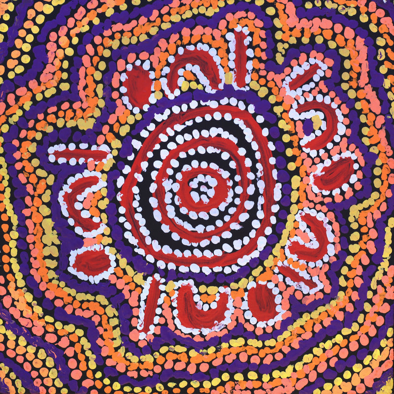 Aboriginal Artwork by Jeani Napangardi Lewis, Mina Mina Jukurrpa - Ngalyipi, 30x30cm