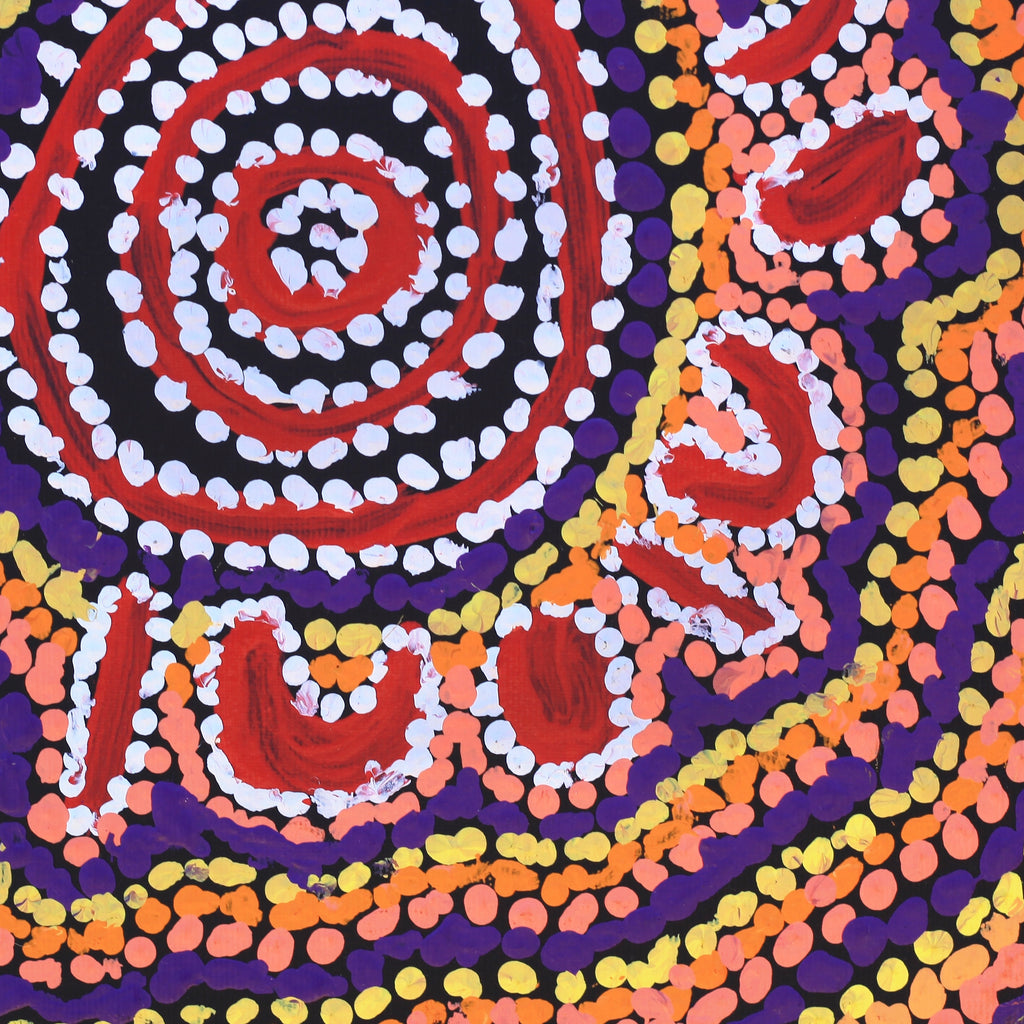 Aboriginal Artwork by Jeani Napangardi Lewis, Mina Mina Jukurrpa - Ngalyipi, 30x30cm