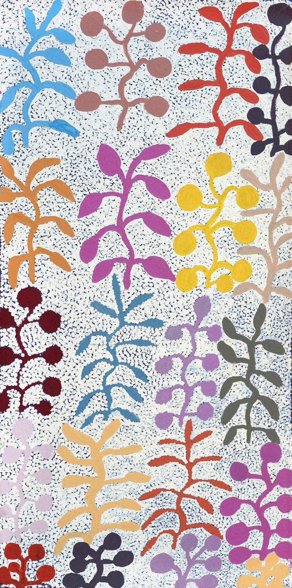 Aboriginal Art by Jeannie Wareenie Ross, Bush medicine, 60x30cm - ART ARK®