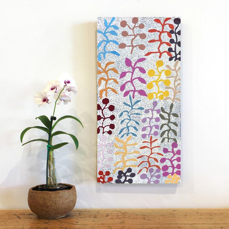 Aboriginal Artwork by Jeannie Wareenie Ross, Bush medicine, 60x30cm