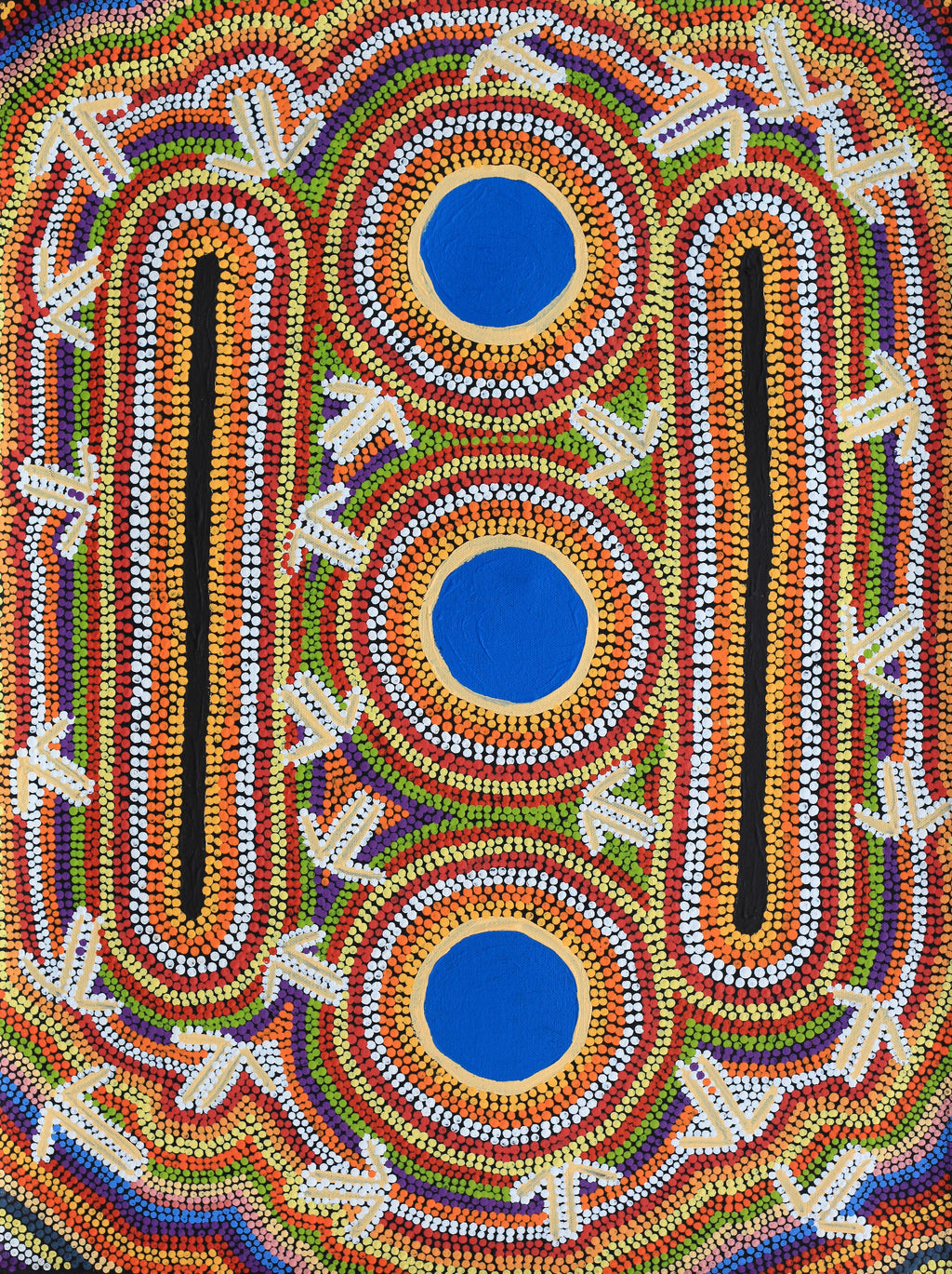 Aboriginal Artwork by Jeffrey Jangala Gallagher, Yankirri Jukurrpa, 61x46cm