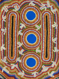 Aboriginal Artwork by Jeffrey Jangala Gallagher, Yankirri Jukurrpa, 61x46cm
