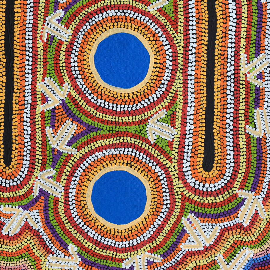 Aboriginal Artwork by Jeffrey Jangala Gallagher, Yankirri Jukurrpa, 61x46cm