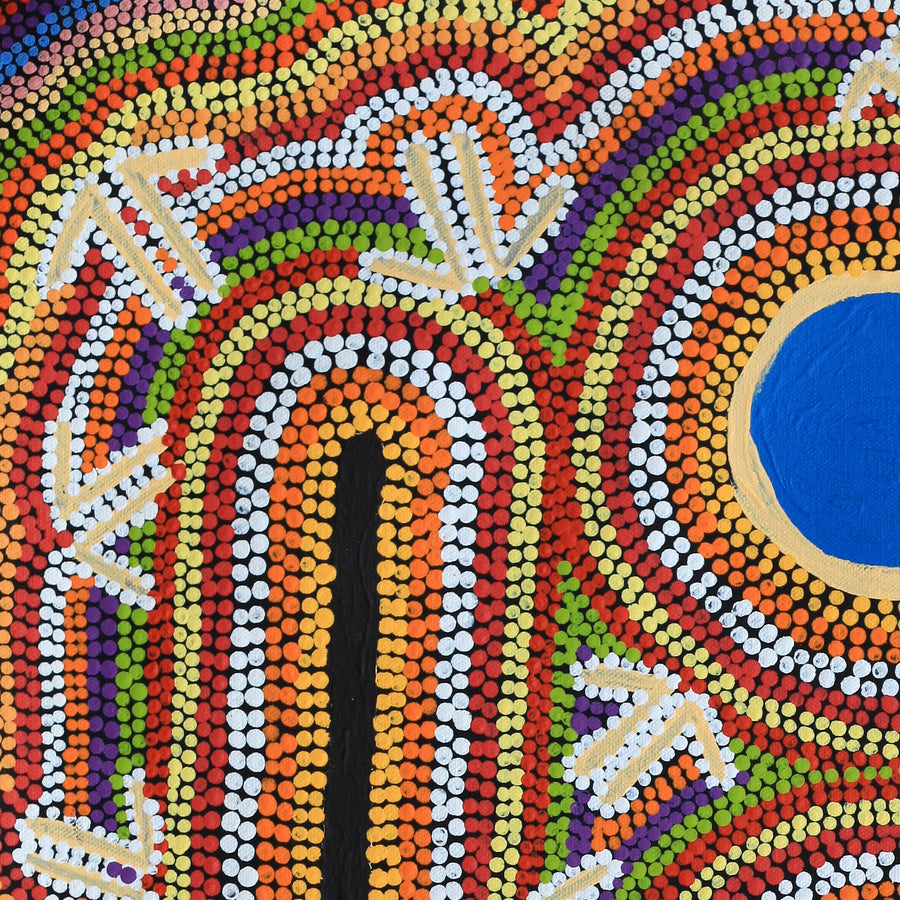 Aboriginal Artwork by Jeffrey Jangala Gallagher, Yankirri Jukurrpa, 61x46cm