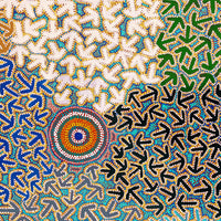 Aboriginal Artwork by Jeffrey Jangala Gallagher, Yankirri Jukurrpa (Emu Dreaming) - Ngarlikurlangu, 107x107cm