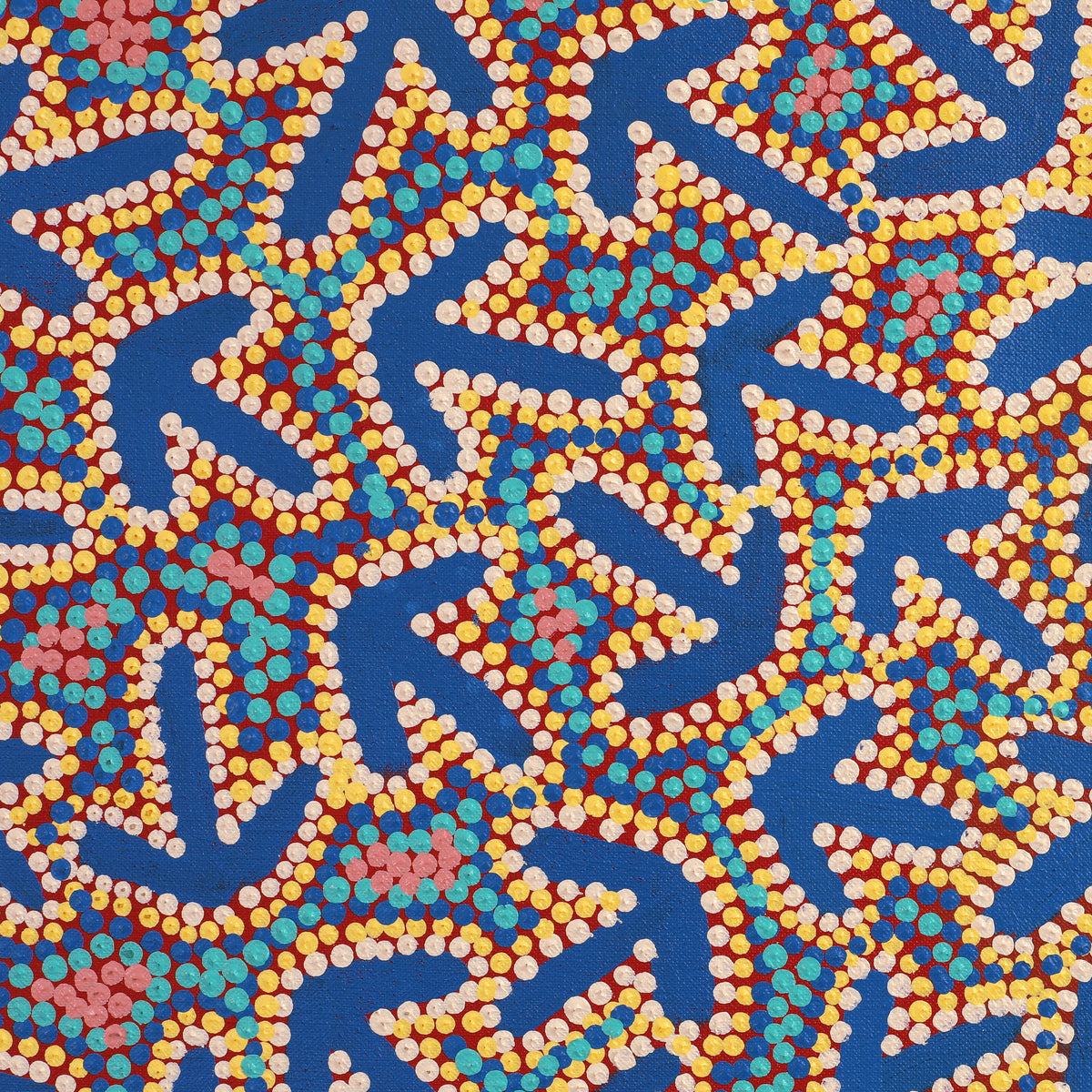 Aboriginal Art by Jeffrey Jangala Gallagher, Yankirri Jukurrpa (Emu Dreaming) - Ngarlikurlangu, 107x107cm - ART ARK®