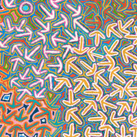 Aboriginal Artwork by Jeffrey Jangala Gallagher, Yankirri Jukurrpa (Emu Dreaming) - Ngarlikurlangu, 122x107cm