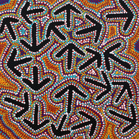 Aboriginal Artwork by Jeffrey Jangala Gallagher, Yankirri Jukurrpa (Emu Dreaming) - Ngarlikurlangu, 30x30cm
