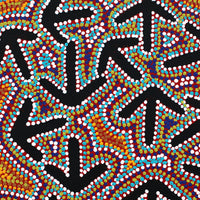 Aboriginal Artwork by Jeffrey Jangala Gallagher, Yankirri Jukurrpa (Emu Dreaming) - Ngarlikurlangu, 30x30cm