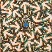 Aboriginal Artwork by Jeffrey Jangala Gallagher, Yankirri Jukurrpa (Emu Dreaming) - Ngarlikurlangu, 30x30cm