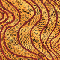 Aboriginal Artwork by Jeffrey Zimran, Tjilpi Kutju Tjukurrpa, 100x40cm