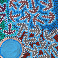 Aboriginal Artwork by Jeffrey Jangala Gallagher, Yankirri Jukurrpa (Emu Dreaming) - Ngarlikurlangu, 30x30cm