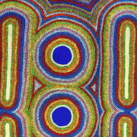 Aboriginal Artwork by Jeffrey Jangala Gallagher, Yankirri Jukurrpa (Emu Dreaming), 91x76cm