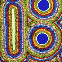 Aboriginal Artwork by Jeffrey Jangala Gallagher, Yankirri Jukurrpa (Emu Dreaming), 91x76cm
