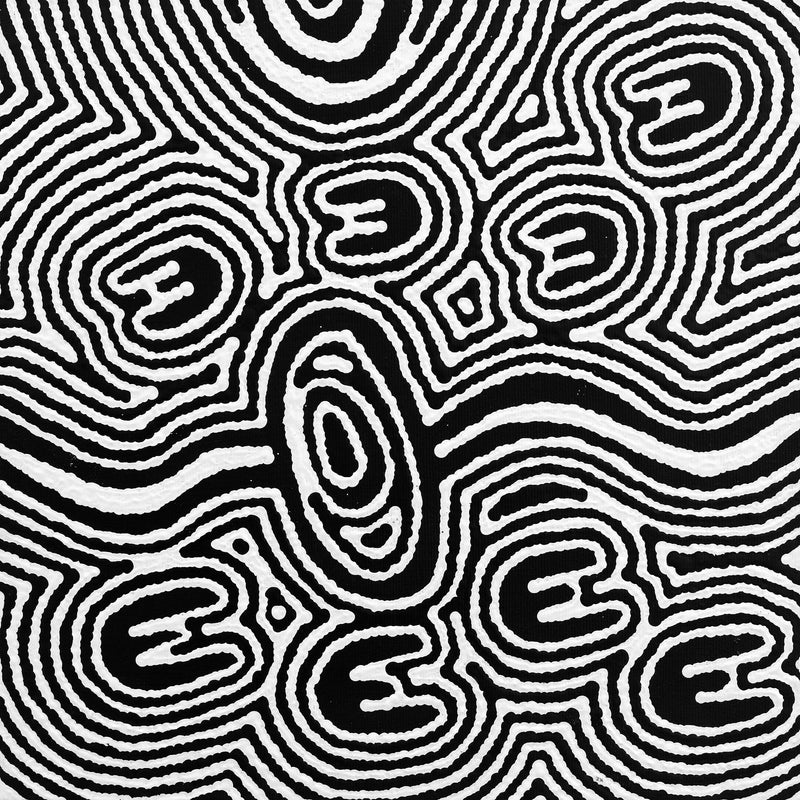 Aboriginal Artwork by Janelle Napurrurla Wilson, Janganpa Jukurrpa (Brush-tail Possum Dreaming) - Mawurrji, 30x30cm