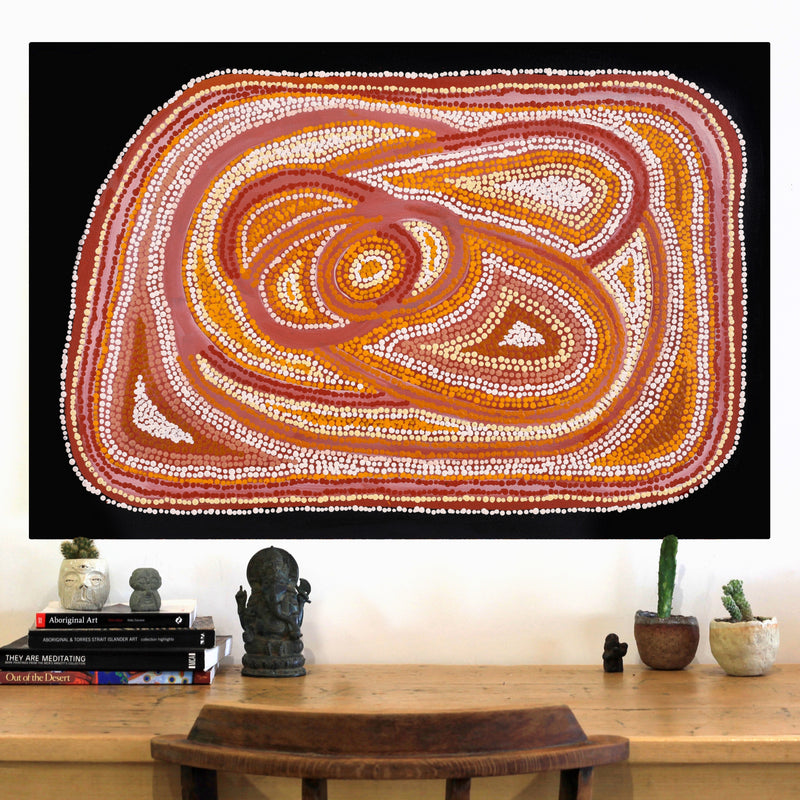 Aboriginal Artwork by Jennifer Mintaya Connelly Ward, Kungkarangkalpa (Seven Sisters Story), 91x61cm