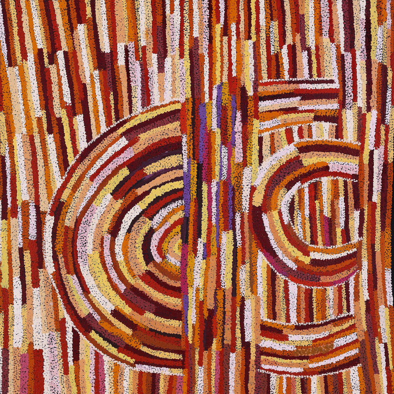 Aboriginal Artwork by Jennifer Mintaya Connelly Ward, Kungkarangkalpa (Seven Sisters Story), 91x91cm