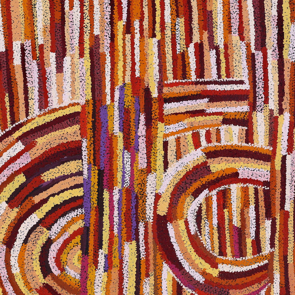 Aboriginal Artwork by Jennifer Mintaya Connelly Ward, Kungkarangkalpa (Seven Sisters Story), 91x91cm