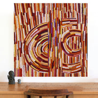 Aboriginal Artwork by Jennifer Mintaya Connelly Ward, Kungkarangkalpa (Seven Sisters Story), 91x91cm