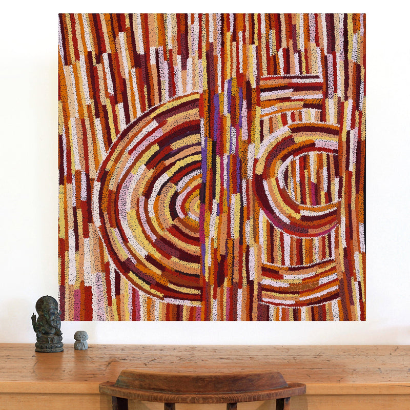 Aboriginal Artwork by Jennifer Mintaya Connelly Ward, Kungkarangkalpa (Seven Sisters Story), 91x91cm
