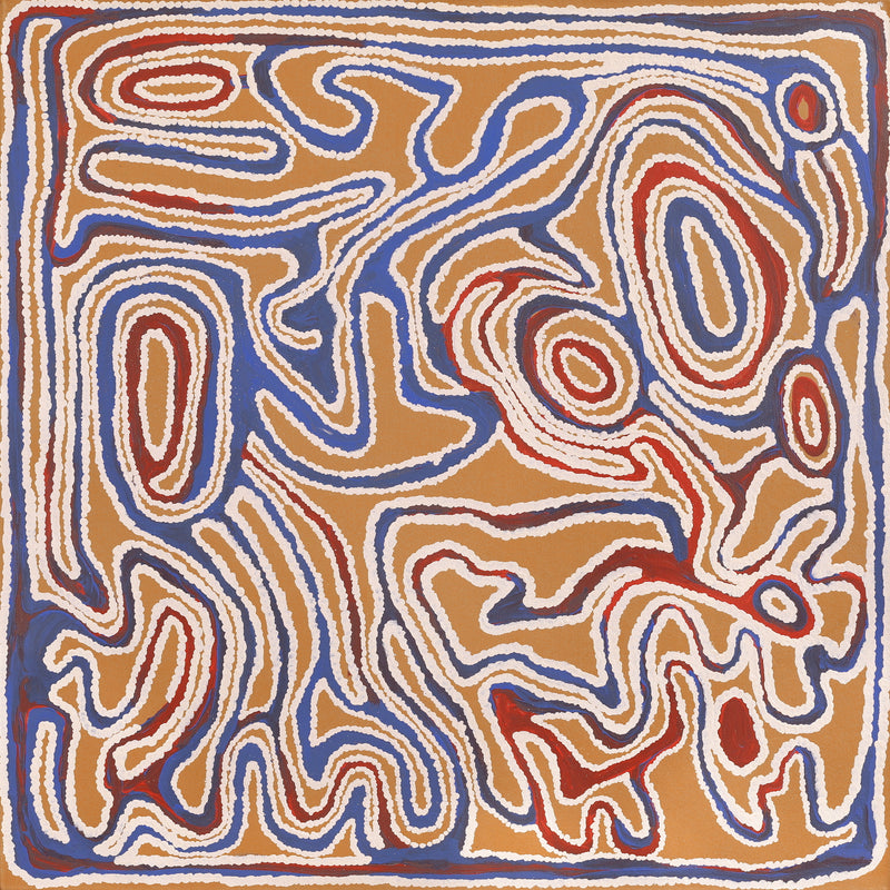 Aboriginal Artwork by Jennifer Mintaya Connelly Ward, Minyma Kutjara, 91x91cm