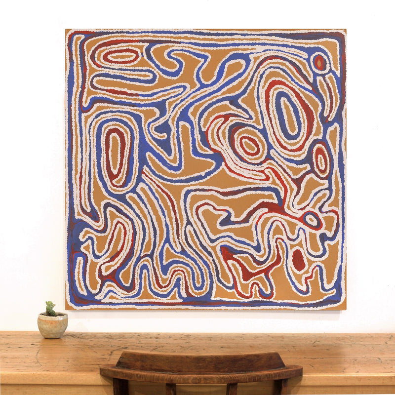 Aboriginal Artwork by Jennifer Mintaya Connelly Ward, Minyma Kutjara, 91x91cm