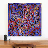Aboriginal Artwork by Jennifer Mintaya Connelly Ward, Minyma Kutjara, 91x91cm