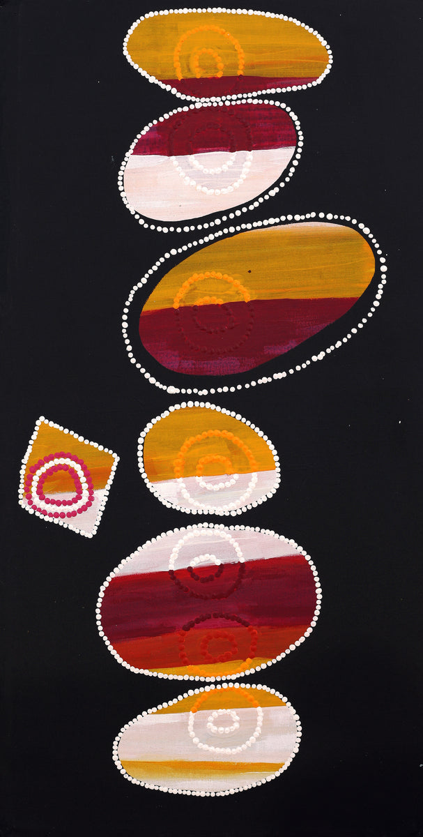 Aboriginal Art by Jennifer Mintaya Connelly Ward, Kungkarangkalpa (Seven Sisters Story), 91x46cm - ART ARK®