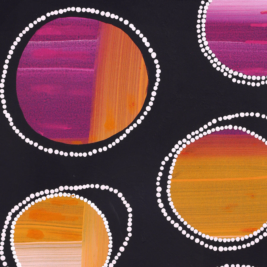 Aboriginal Artwork by Jennifer Mintaya Connelly Ward, Kungkarangkalpa (Seven Sisters Story), 91x61cm
