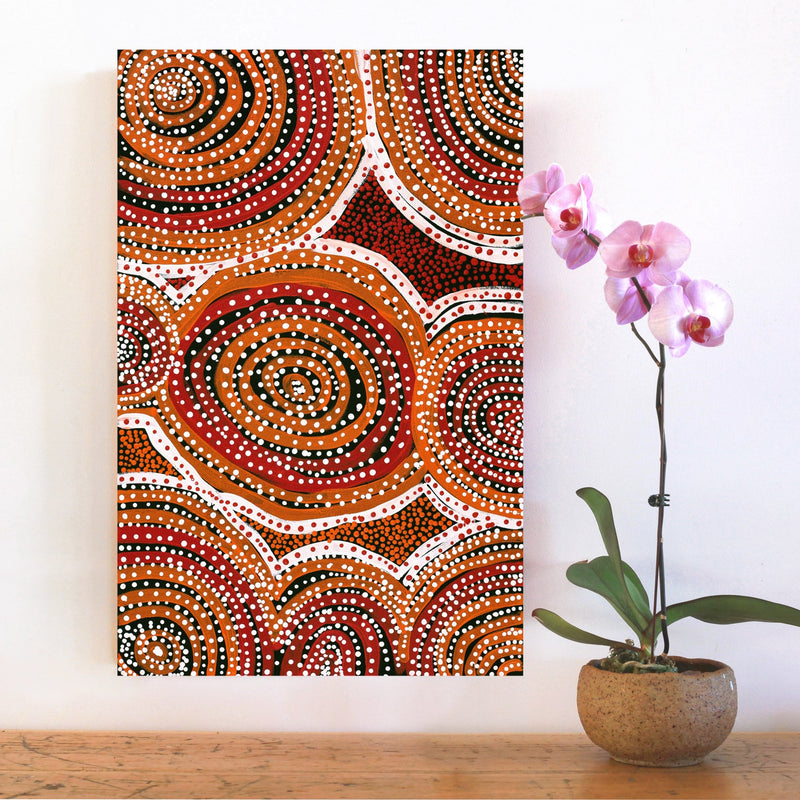 Aboriginal Artwork by Jennifer Forbes, Kungkarangkalpa (Seven Sisters Story), 71x46cm