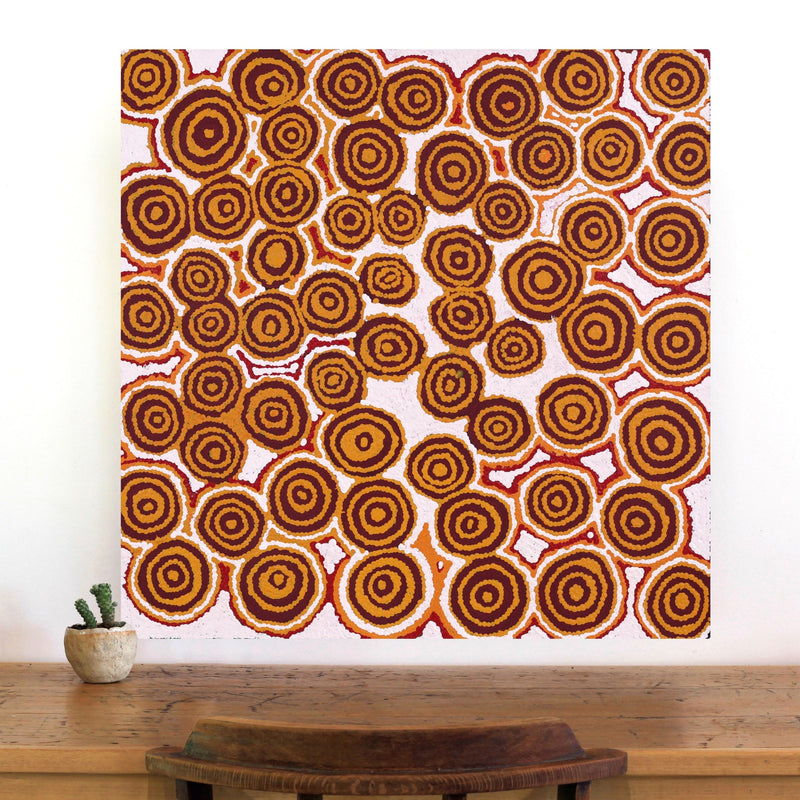 Aboriginal Artwork by Jennifer Forbes, Kungkarangkalpa (Seven Sisters Story), 76x76cm