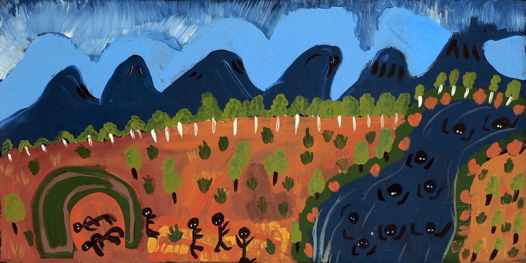 Aboriginal Artwork by Jennifer Forbes, Swimming, 91x45cm