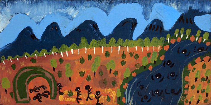 Aboriginal Artwork by Jennifer Forbes, Swimming, 91x45cm