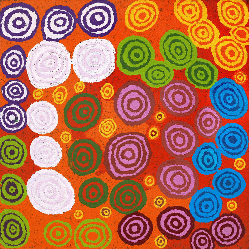 Aboriginal Artwork by Jennifer Forbes, Kungkarangkalpa (Seven Sisters Story), 91x91cm