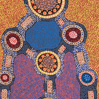 Aboriginal Artwork by Jennifer Napaljarri Lewis, Ngapa Jukurrpa (Water Dreaming) - Puyurru, 122x46cm