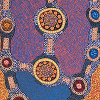 Aboriginal Artwork by Jennifer Napaljarri Lewis, Ngapa Jukurrpa (Water Dreaming) - Puyurru, 122x46cm