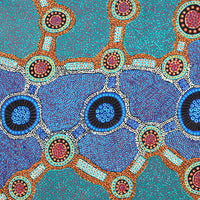 Aboriginal Artwork by Jennifer Napaljarri Lewis, Ngapa Jukurrpa (Water Dreaming) - Puyurru, 122x61cm