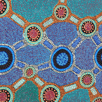 Aboriginal Artwork by Jennifer Napaljarri Lewis, Ngapa Jukurrpa (Water Dreaming) - Puyurru, 122x61cm