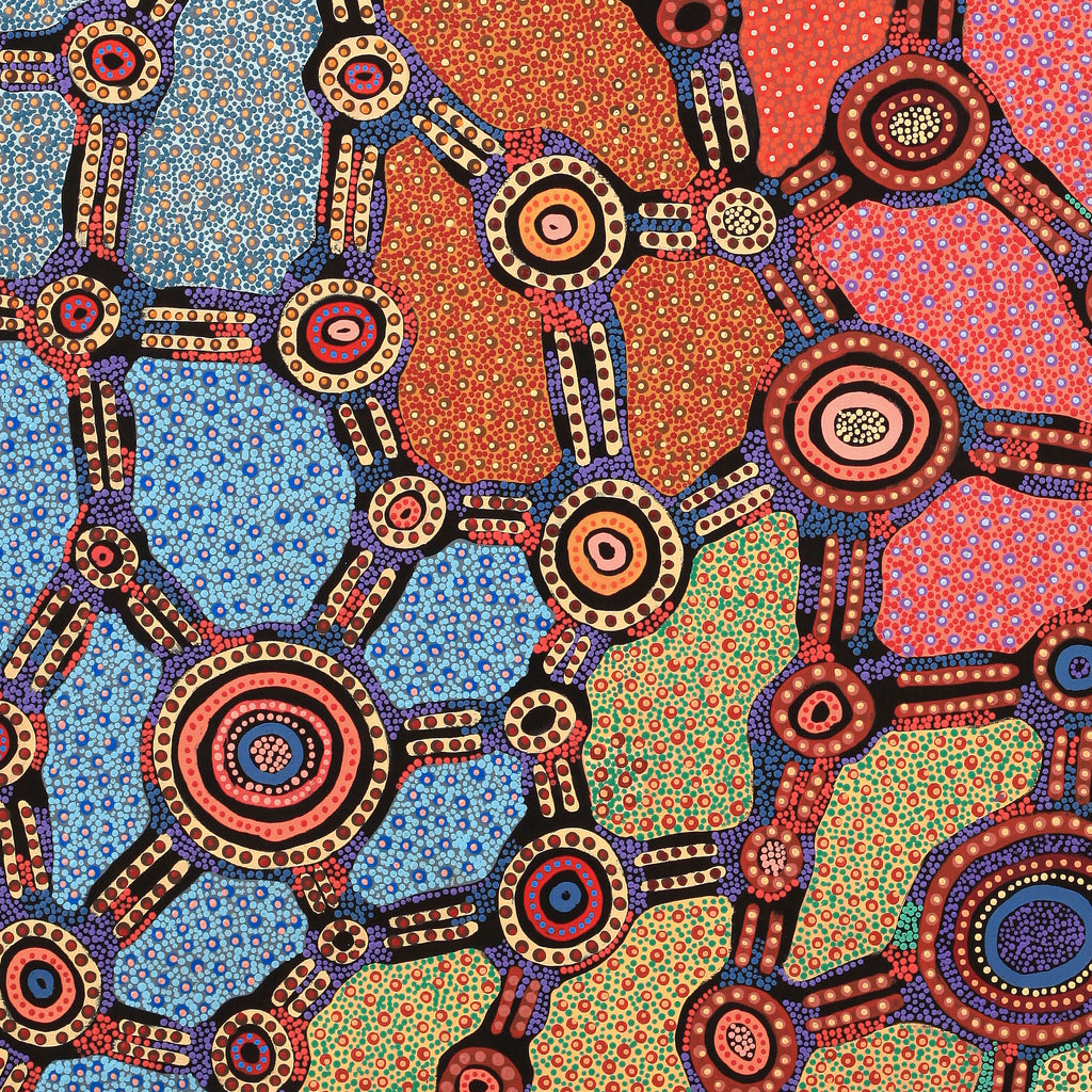 Aboriginal Art by Jennifer Napaljarri Lewis, Lukarrara Jukurrpa, 122x91cm - ART ARK®