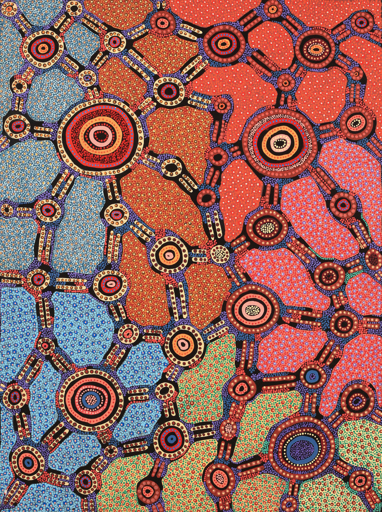 Aboriginal Artwork by Jennifer Napaljarri Lewis, Lukarrara Jukurrpa, 122x91cm