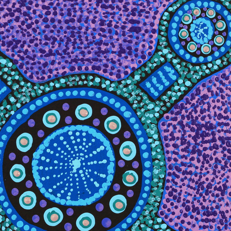 Aboriginal Artwork by Jennifer Napaljarri Lewis, Lukarrara Jukurrpa, 30x30cm