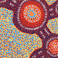 Aboriginal Artwork by Jennifer Napaljarri Lewis, Ngapa Jukurrpa (Water Dreaming) - Puyurru, 30x30cm