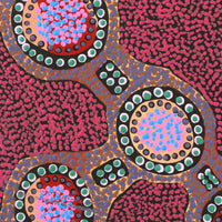 Aboriginal Artwork by Jennifer Napaljarri Lewis, Ngapa Jukurrpa (Water Dreaming) - Puyurru, 30x30cm