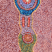 Aboriginal Artwork by Jennifer Napaljarri Lewis, Ngapa Jukurrpa (Water Dreaming) - Puyurru, 122x30cm
