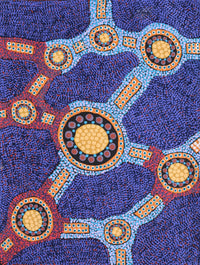 Aboriginal Artwork by Jennifer Napaljarri Lewis, Ngapa Jukurrpa (Water Dreaming) - Puyurru, 61x46cm