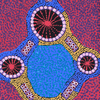 Aboriginal Artwork by Jennifer Napaljarri Lewis, Ngapa Jukurrpa (Water Dreaming) - Puyurru, 76x30cm